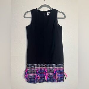 Milly Minis black shift dress with tweed bottom size 14 Girl